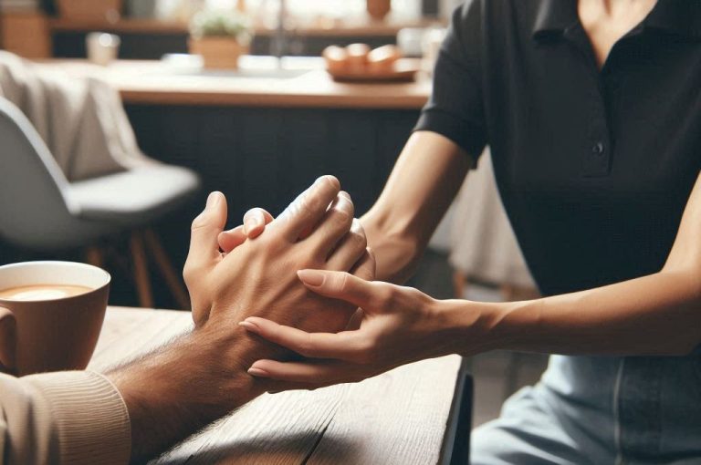 Neuro Rehabilitation Image A therapist's hands applying pressure on a patient's knee during treatment.